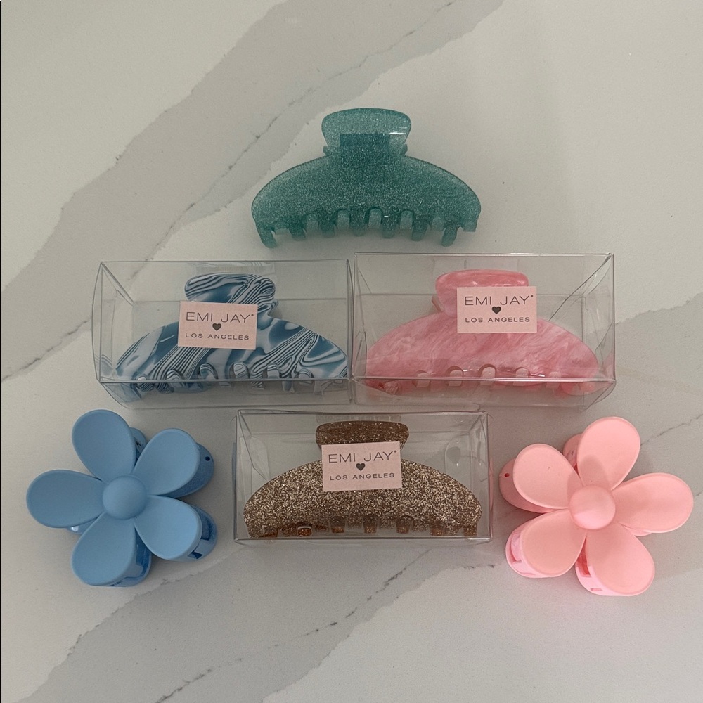Emi Jay Hair Clip Collection - Teal, Pink, Glitter